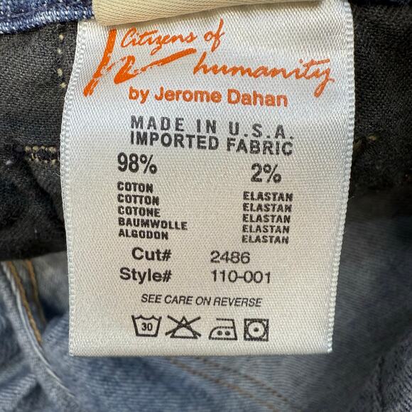 Citizens of Humanity Jeans Women's 26 (2) Blue Ricrac Low Waist Wide Leg Preppy - Picture 11 of 16